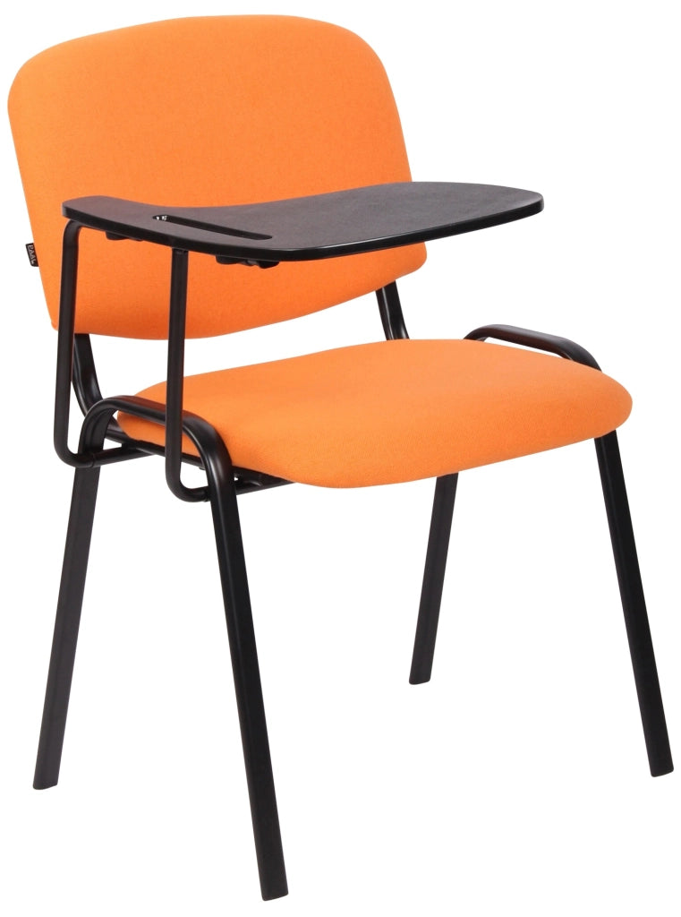 Sedia Ken in tessuto con tavolino ribaltabile arancione