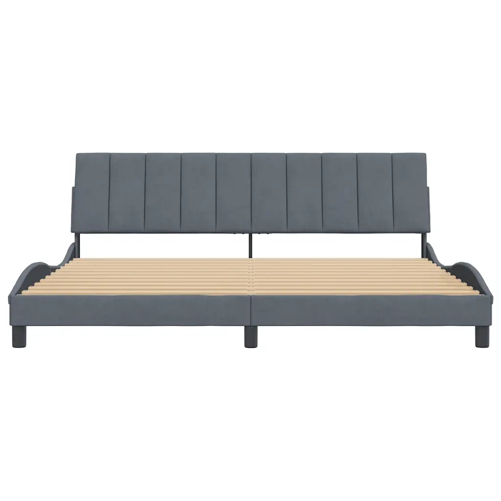 Giroletto senza Materasso Hanko Grigio Scuro 200x200 cm Velluto 3207868
