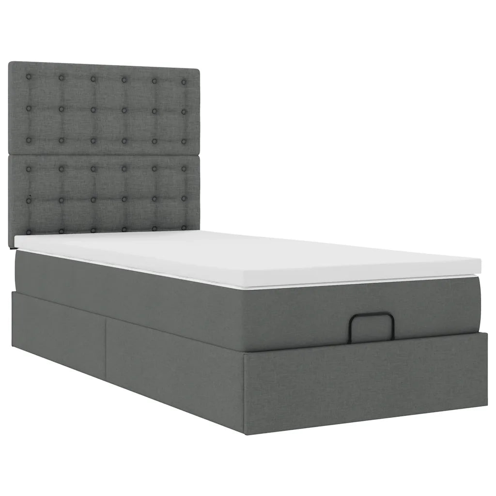 Struttura Letto Pouf con Materasso 100x200 cm in Tessuto 3313300