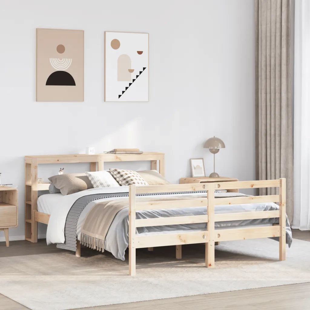 Letto senza Materasso-Struttura Letto 120x190 cm in Legno Massello di Pino 188075