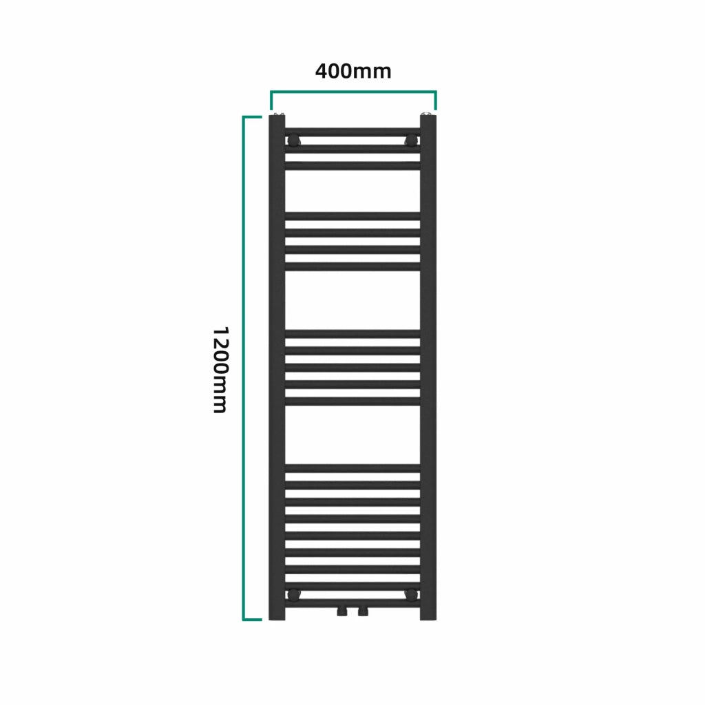 Radiatore scaldasalviette da bagno acciaio 120 x 40 cm nero 03_0010414