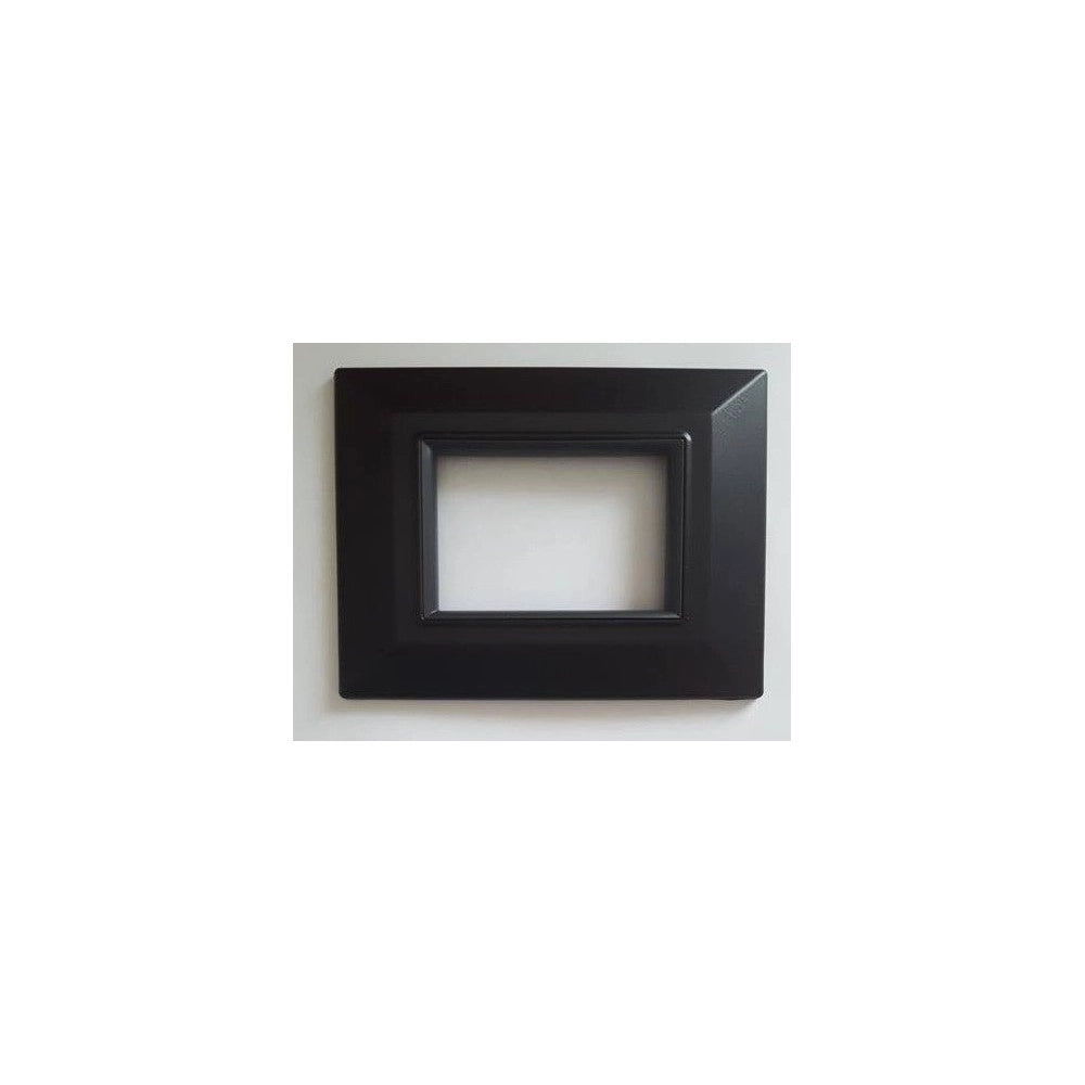 Trade Shop - Placca Placchetta Placchette Compatibili Per Serie Axolute Bticino Colorate Sq - Nero Opaco -7 Fori     -