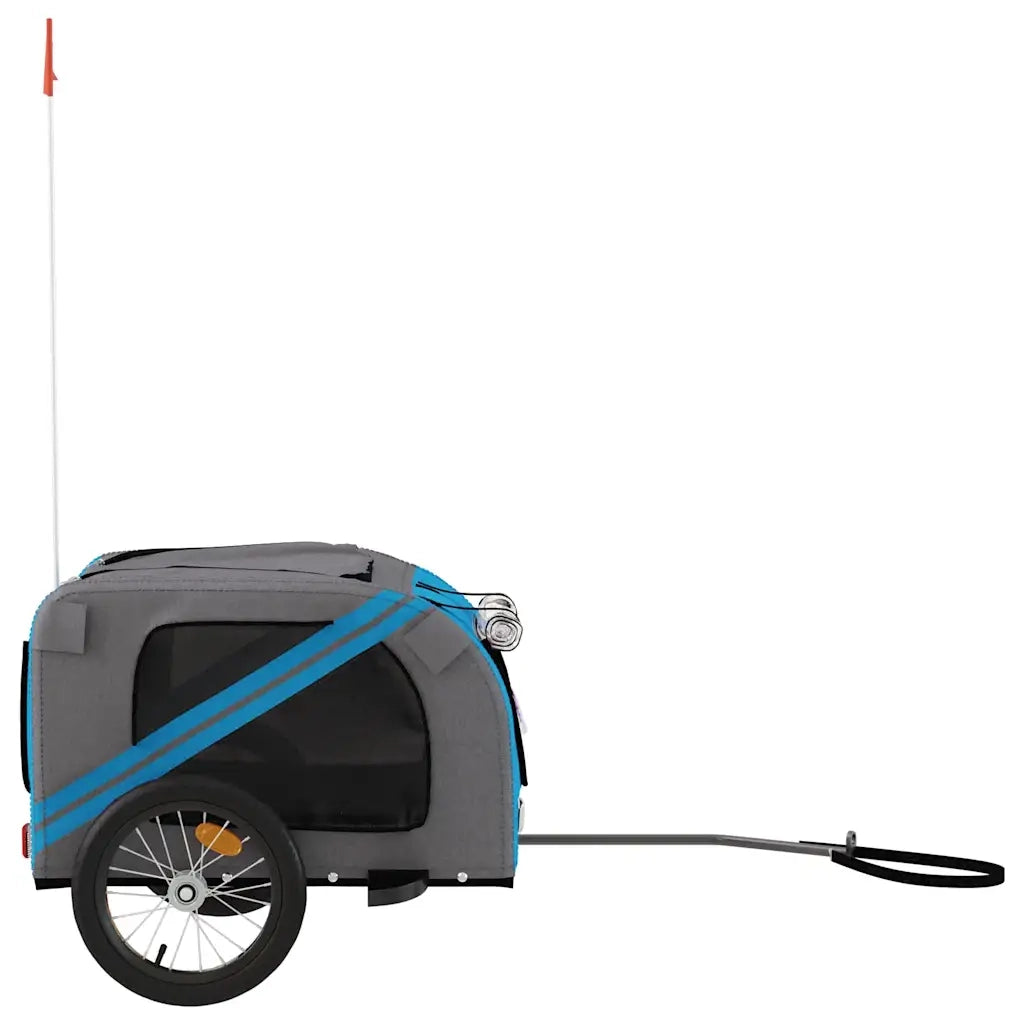 Rimorchio da Bici per Animali Blu e Grigio Oxford e Ferro CFW3032677