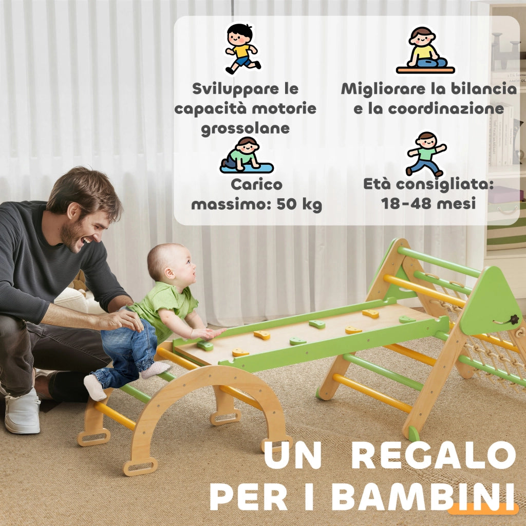 Casetta per Bambini con Triangolo e Arco ¨C Zephmum ¨C Legno di Pino 191.5x74.5x63 cm