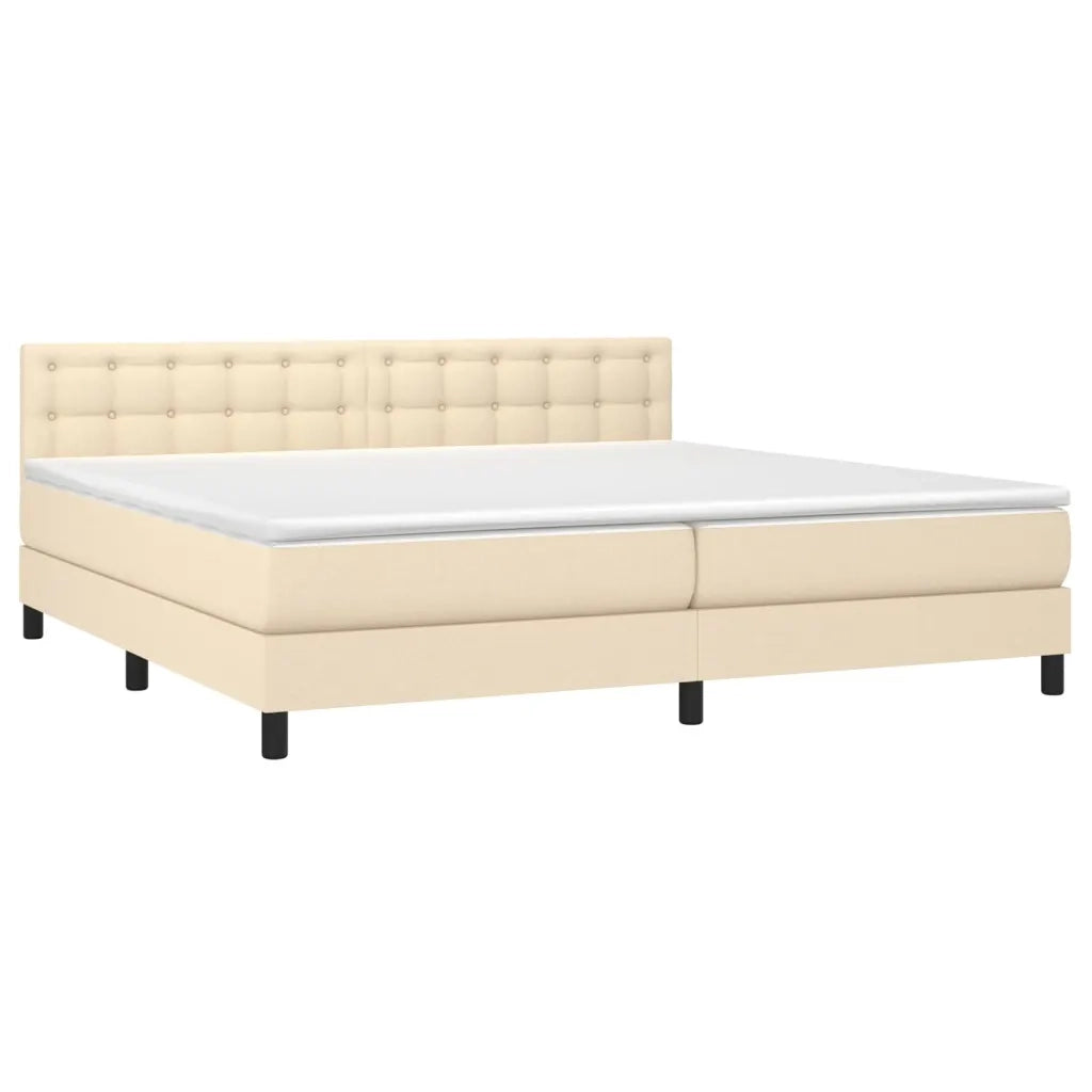 Letto a Molle Materasso e LED bianco 200x200cm in Tessuto 3133506
