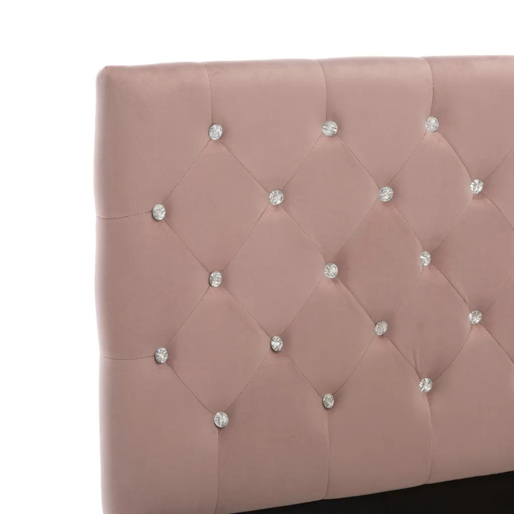 Giroletto-Struttura Letto Rosa in Velluto 140x200 cm