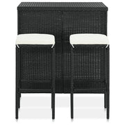 Set da Bar 3 pz in Polyrattan Nero CFW9162878