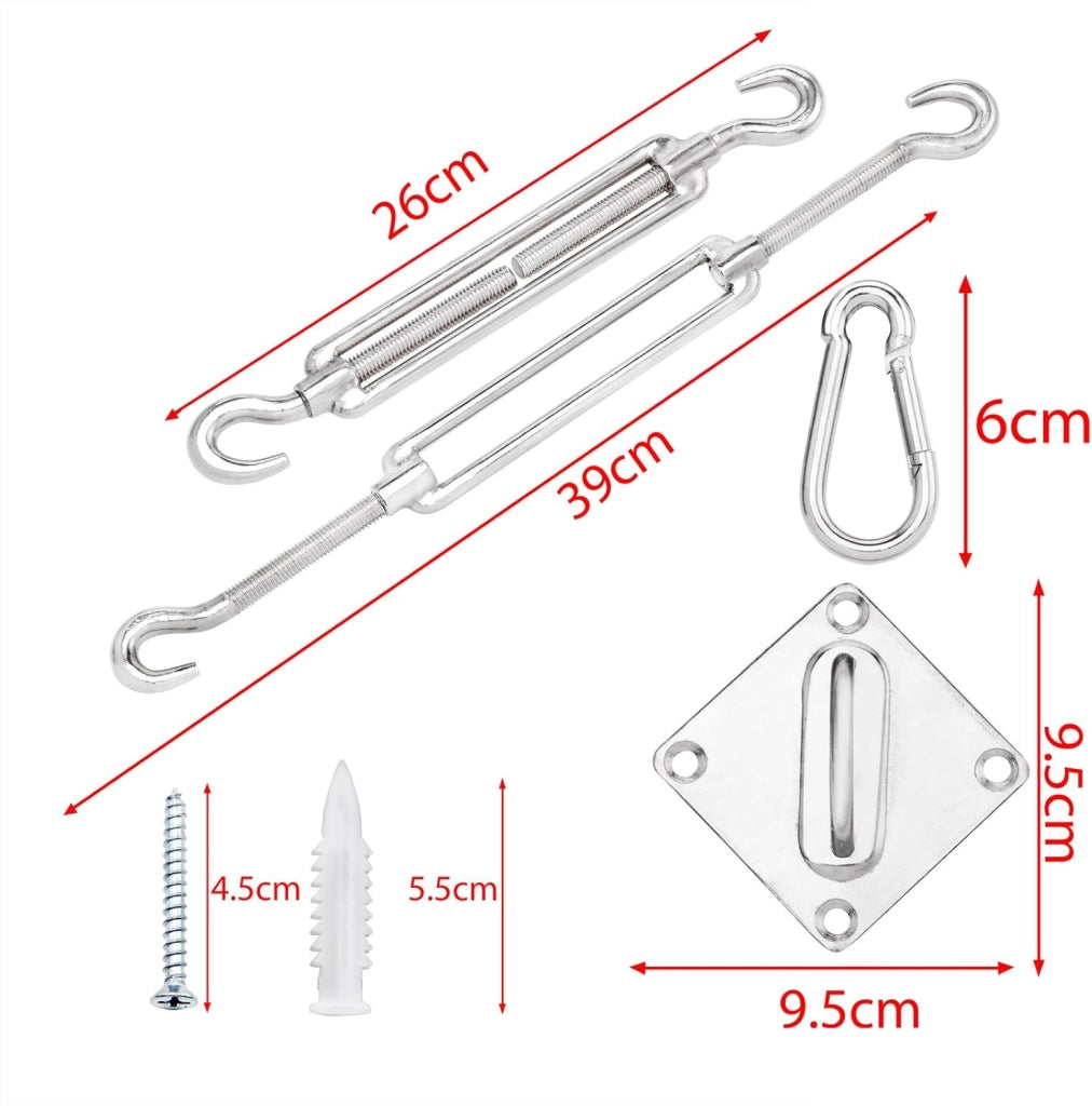 Detex Kit di Montaggio Tenda Solare 24 pz. Assemblaggio Tende per Esterni a Parete Vela Solare