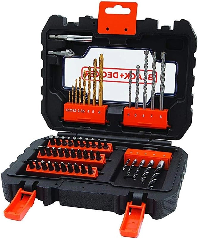 Set 50 pezzi per forare ed avvitare con punte,inserti,porta inserti BLACK+DECKER