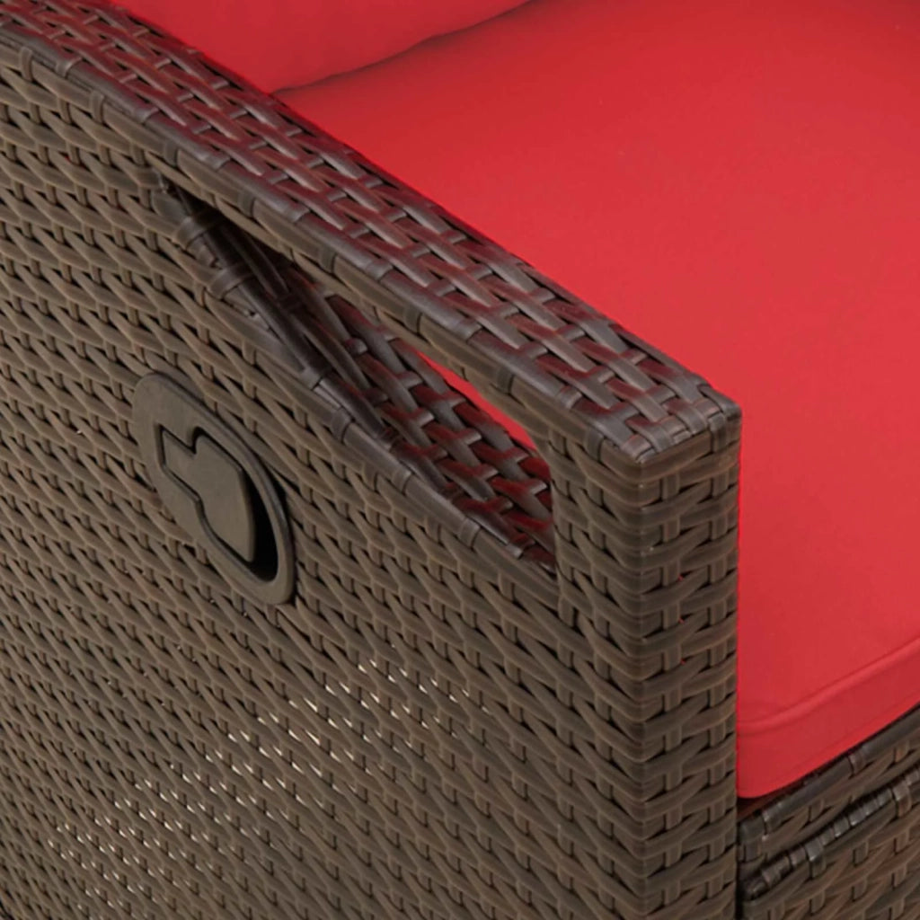 Panchina da giardino Marrone e Rosso 105 x 60 x 112 cm
