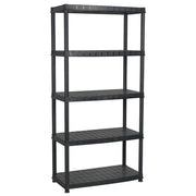 Scaffale a 5 Ripiani Nero 85x40x185 cm in Plastica CFW9470358