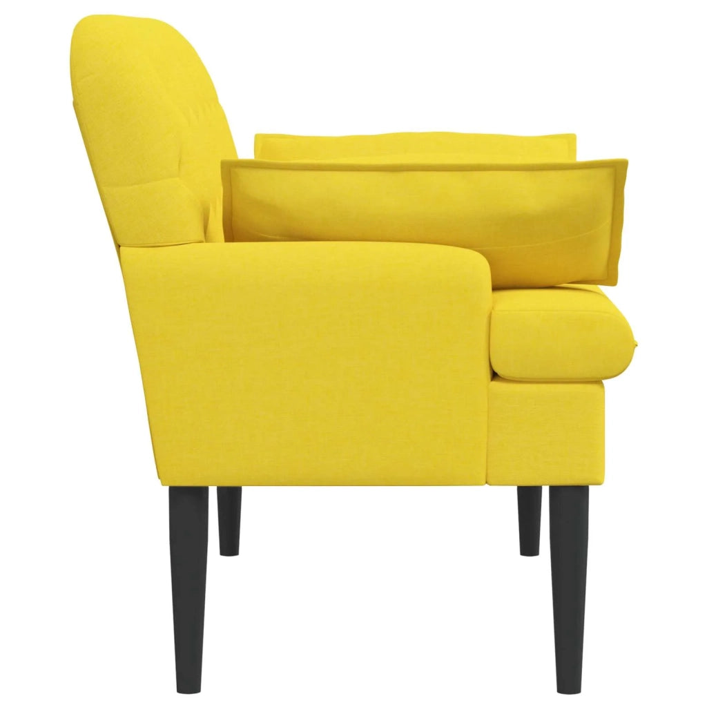 Loveseat con bottoni imbottiti Giallo Chiaro 111 x 68 x 80 cm 42041805
