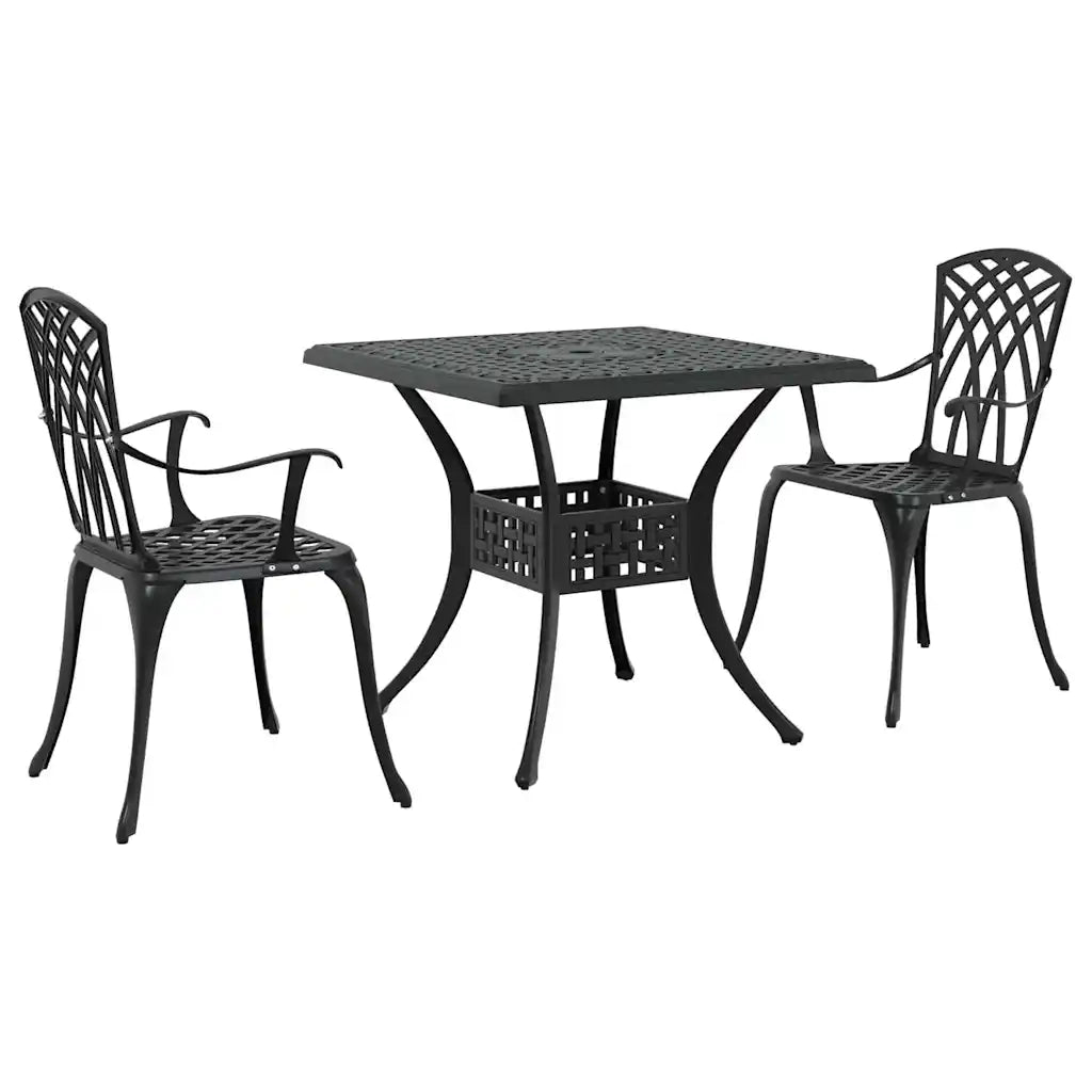 Set di Tavolo da Giardino 3 pcs Nero Alluminio pressofuso 3334757