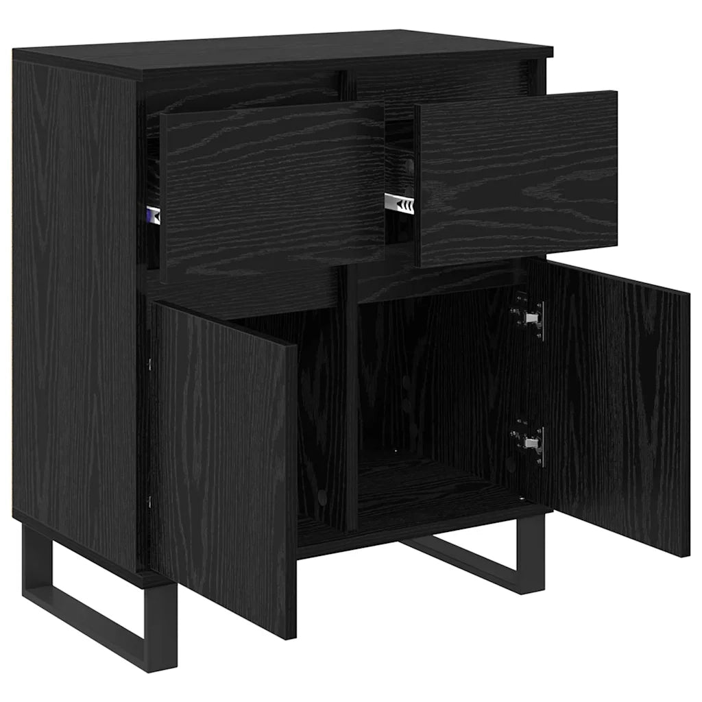 Credenza con Cassetto-Buffet-Armadio da cucina Rovere Nero 60 x 35 x 70 cm 242355