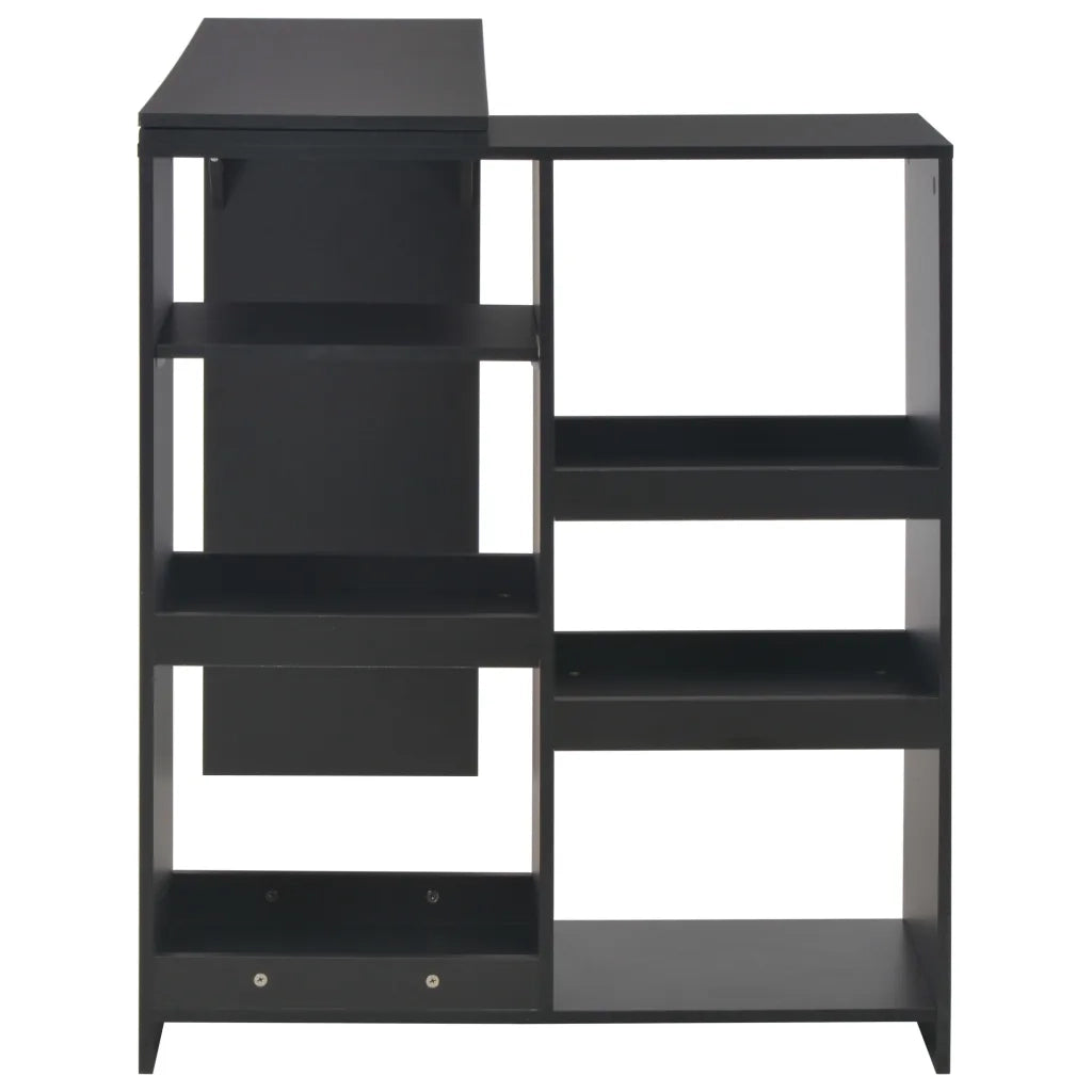 Tavolo da Bar con Scaffale Mobile Nero 138x39x110 cm 280223