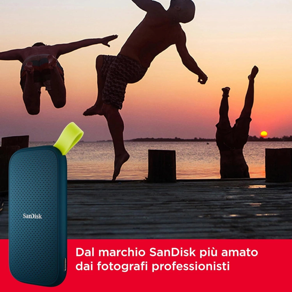SSD Portatile 2 TB (SSD externa con velocità di lettura fino a 800 MB/s, resistente alle cadute da un massimo di due metri, gancio in gomma) Monterey