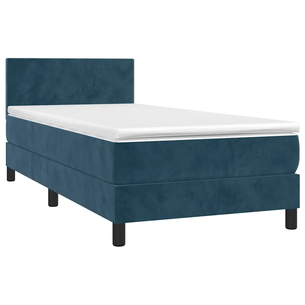 Letto a Molle con Materasso e LED Blu Scuro 100x200 cmcod mxl 122822