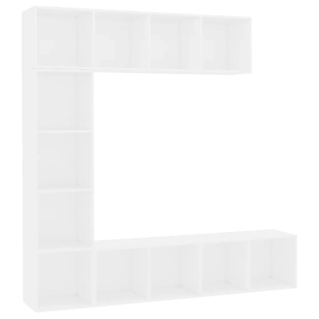 Set Mobili Libreria/Porta TV 3 pz Bianco 180x30x180 cm 278788