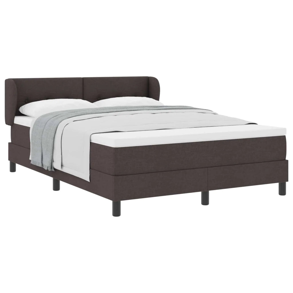 Letto a molle con materasso Marrone Scuro 160 x 200 cm Tessuto 3340034