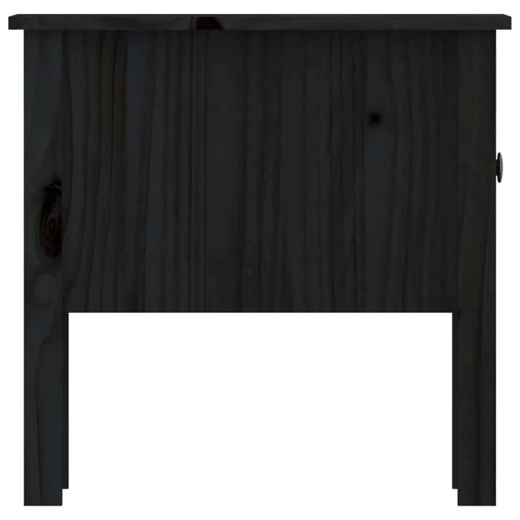 Tavolino | Tavolo laterale Nero 50x50x49 cm Legno Massello di Pino