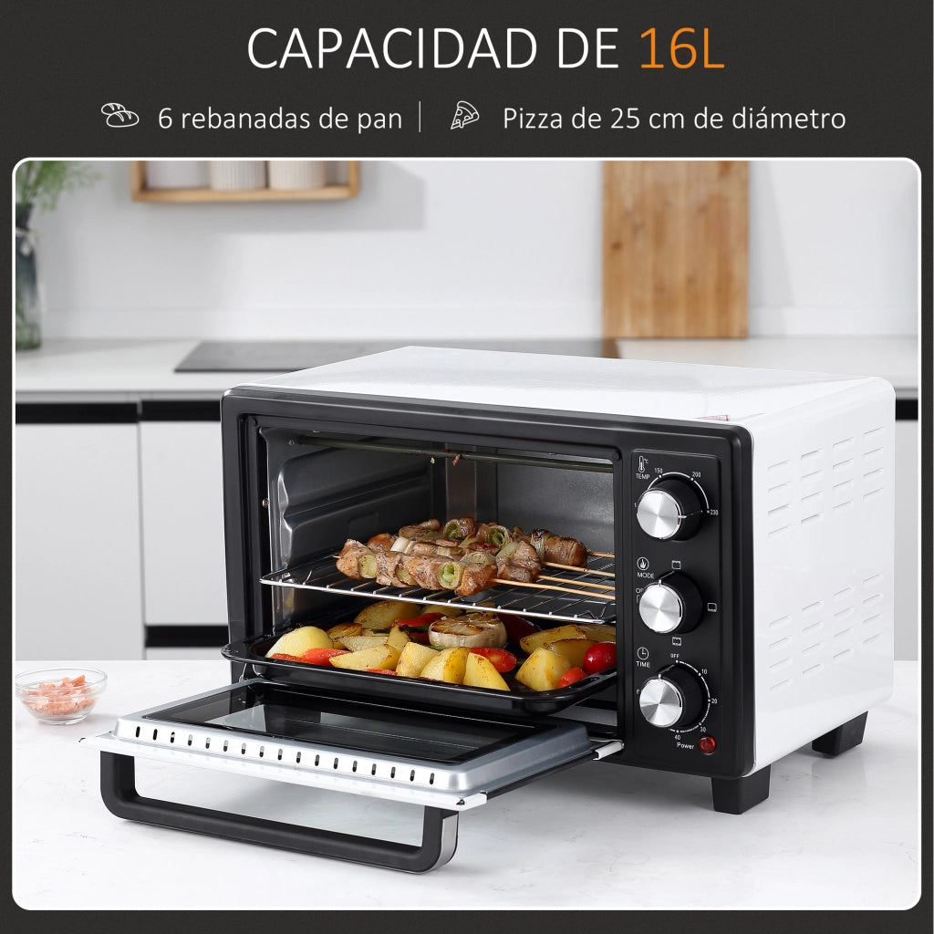 Forno Portatile 16L 1400W ¨C zephmum ¨C 44x32x28,1 cm Bianco e Nero