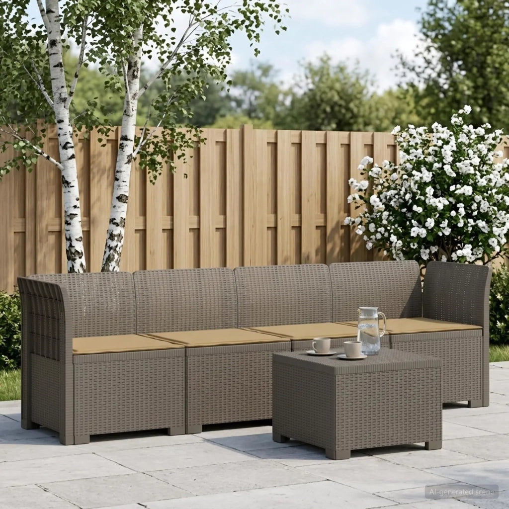 Divano da Giardino a 4 Posti con Cuscini in Stile Rattan PP 3443868