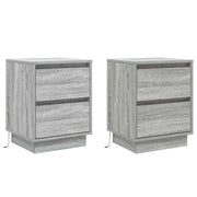 Set di 2 Comodini | Armadio da Notte | Mobiletto da notte con cassetto Grigio 39 x 34,5 x 50 cm