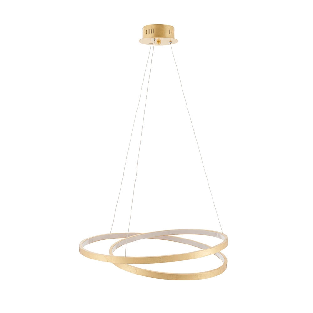 Lampadario LED moderno oro doppio anello 31,5W Endon