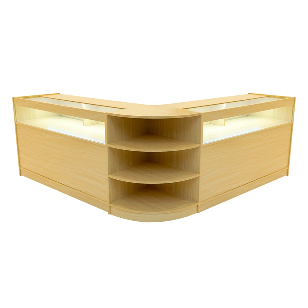 Set Bancone Acero Theseus LED B1500 LM60 con Serratura e Vetrina Espositiva
