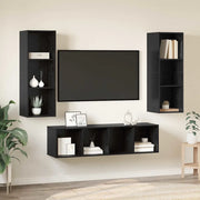 Set mobile TV 3 pz Rovere Nero Legno ingegnerizzato 3393130