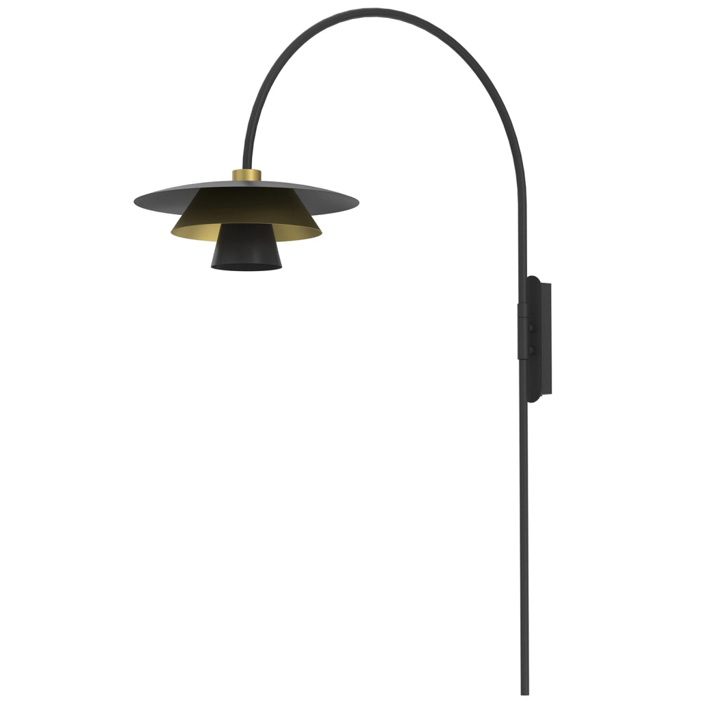 Applique Plato 1 luce nero/oro metallo E27 Luminex