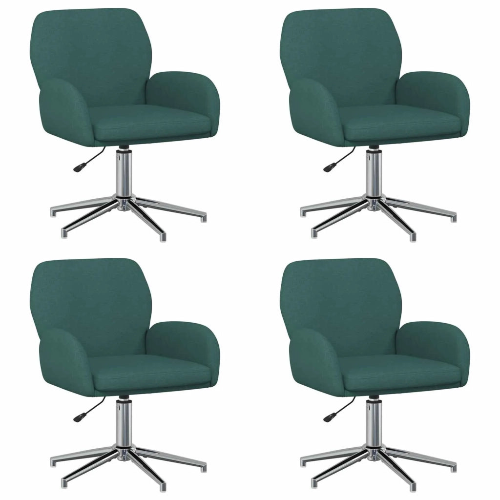 Sedie da scrivania girevoli 4 pz 54 x 58 x 90 cm Verde Scuro 3428307