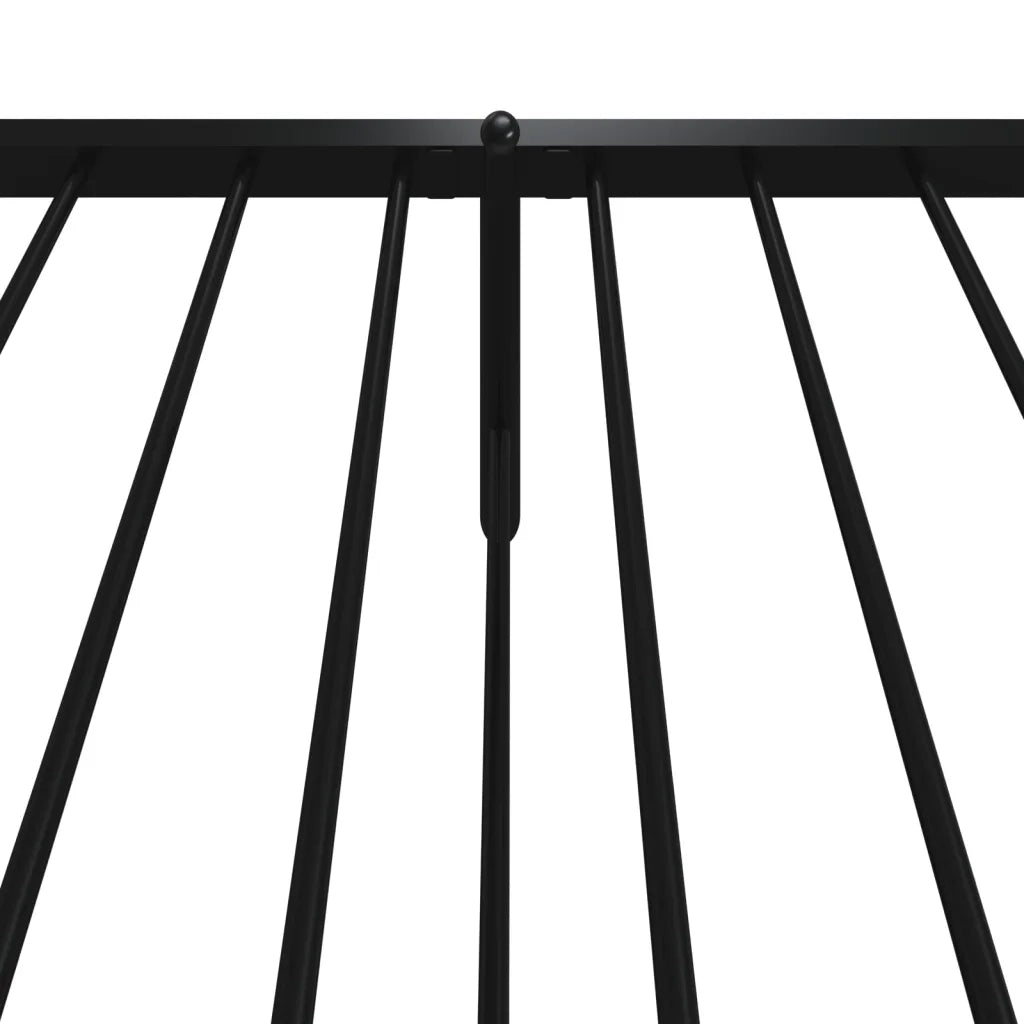 Giroletto con Testiera e Pediera Metallo Nero 107x203 cm 350878