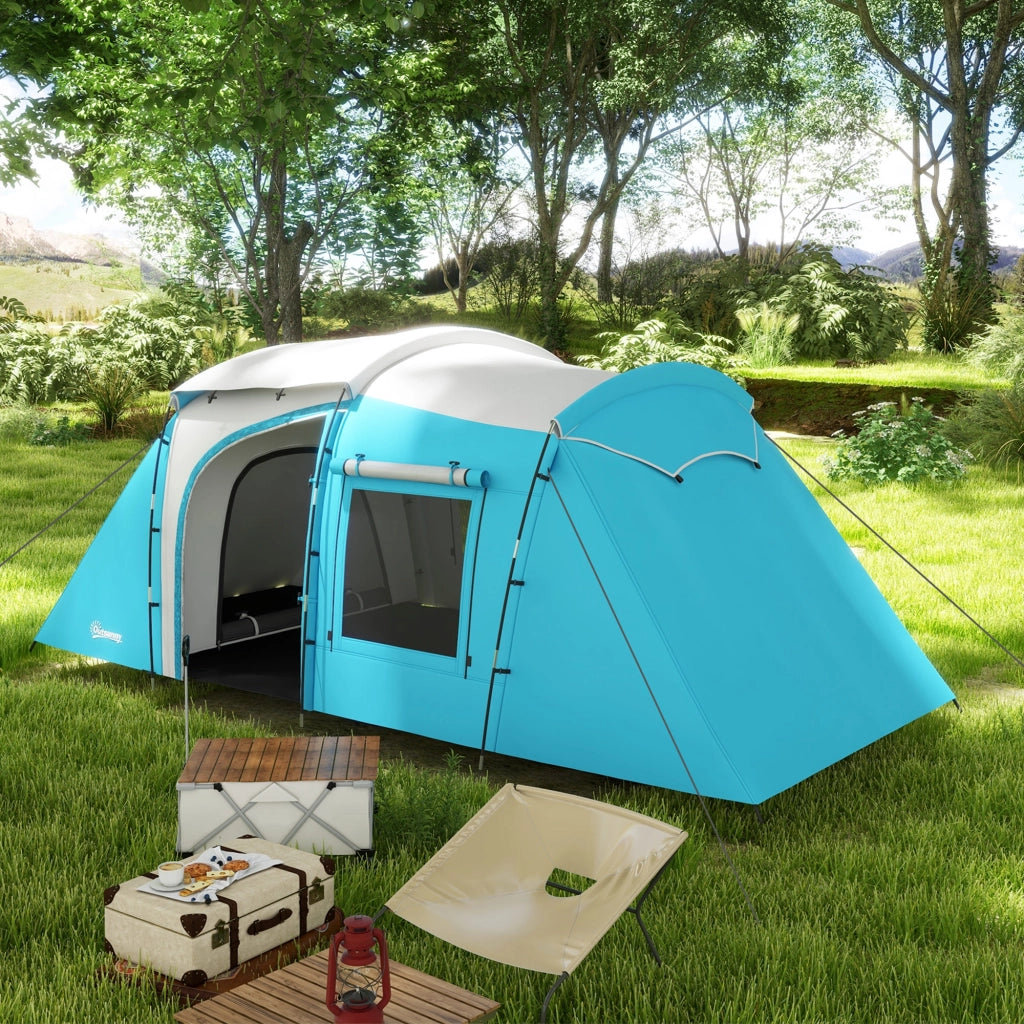Tenda da Campeggio 3-4 Persone 2 Camere ¨C zephmum ¨C Grigio 460x220x175 cm