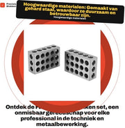 Blocchetto di precisione - 2 pezzi - Realizzato in acciaio trattato - Dimensioni 25 * 50 * 75mm - Resistente ai shock - Precisione fino a 0,0001" - Adatto per strumenti di precisione - Blocchetto per macchina