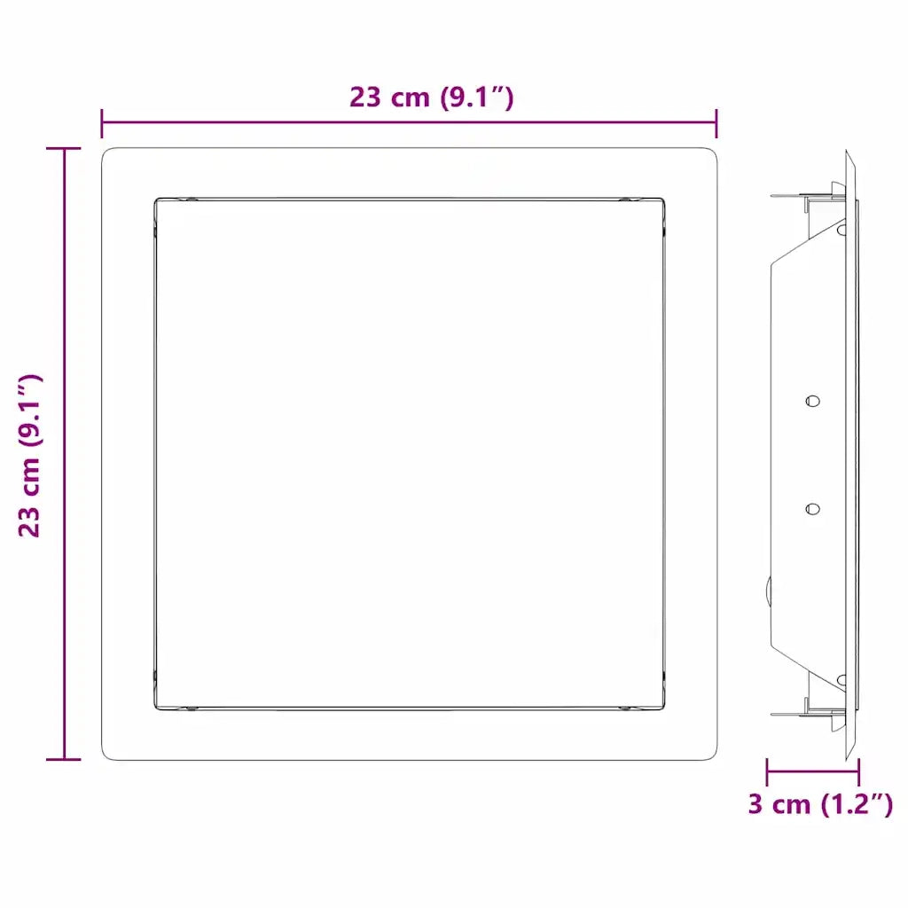 vidaXL Pannello di Accesso 2 pcs Bianco 20 x 20 cm Acciaio