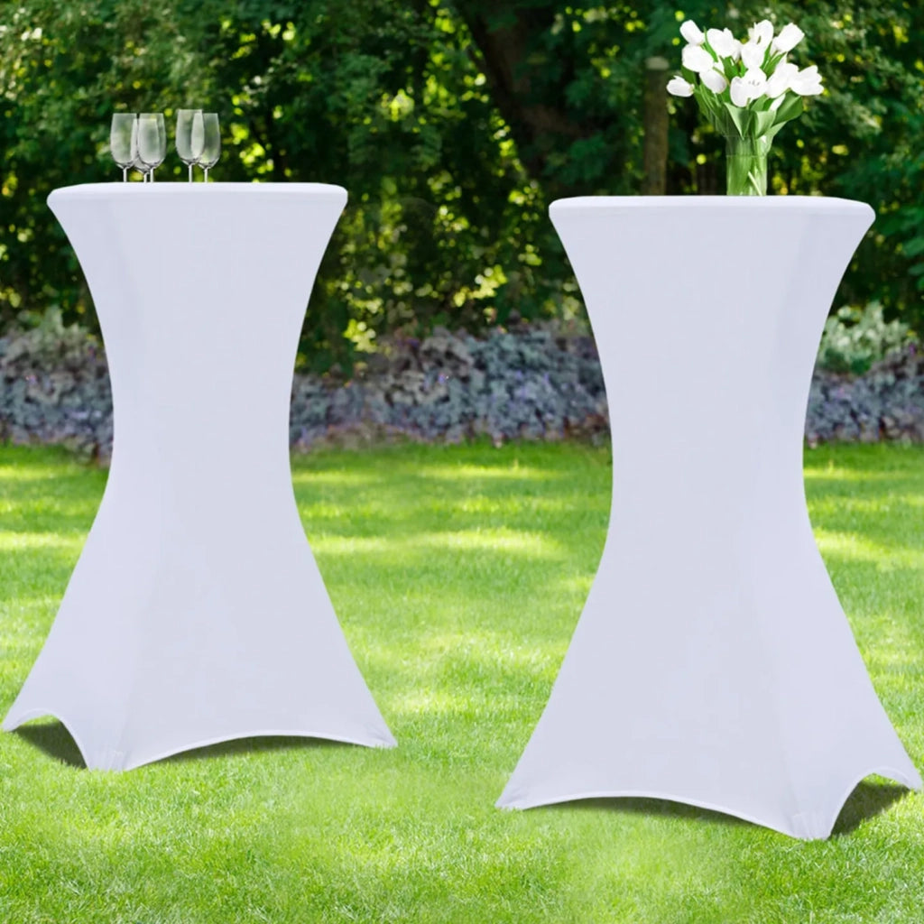 IDMarket - Set di 2 coperture bianche per tavolo pieghevole alto 105 CM
