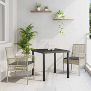 Set da Pranzo per Giardino 3 pcs Grigio chiaro polyrattan