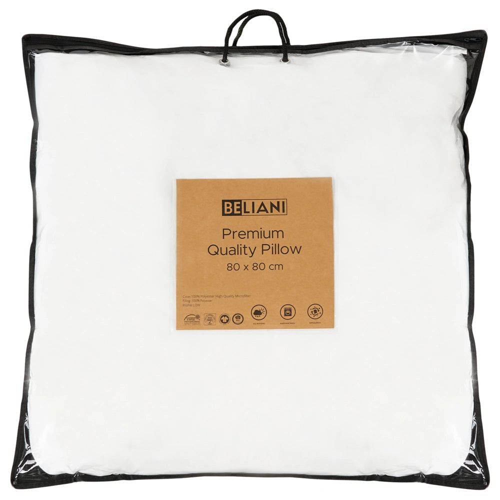 Set 2 Cuscini Letto di colore Bianco Microfibra 80 x 80 cm Morbido stile moderno contemporaneo