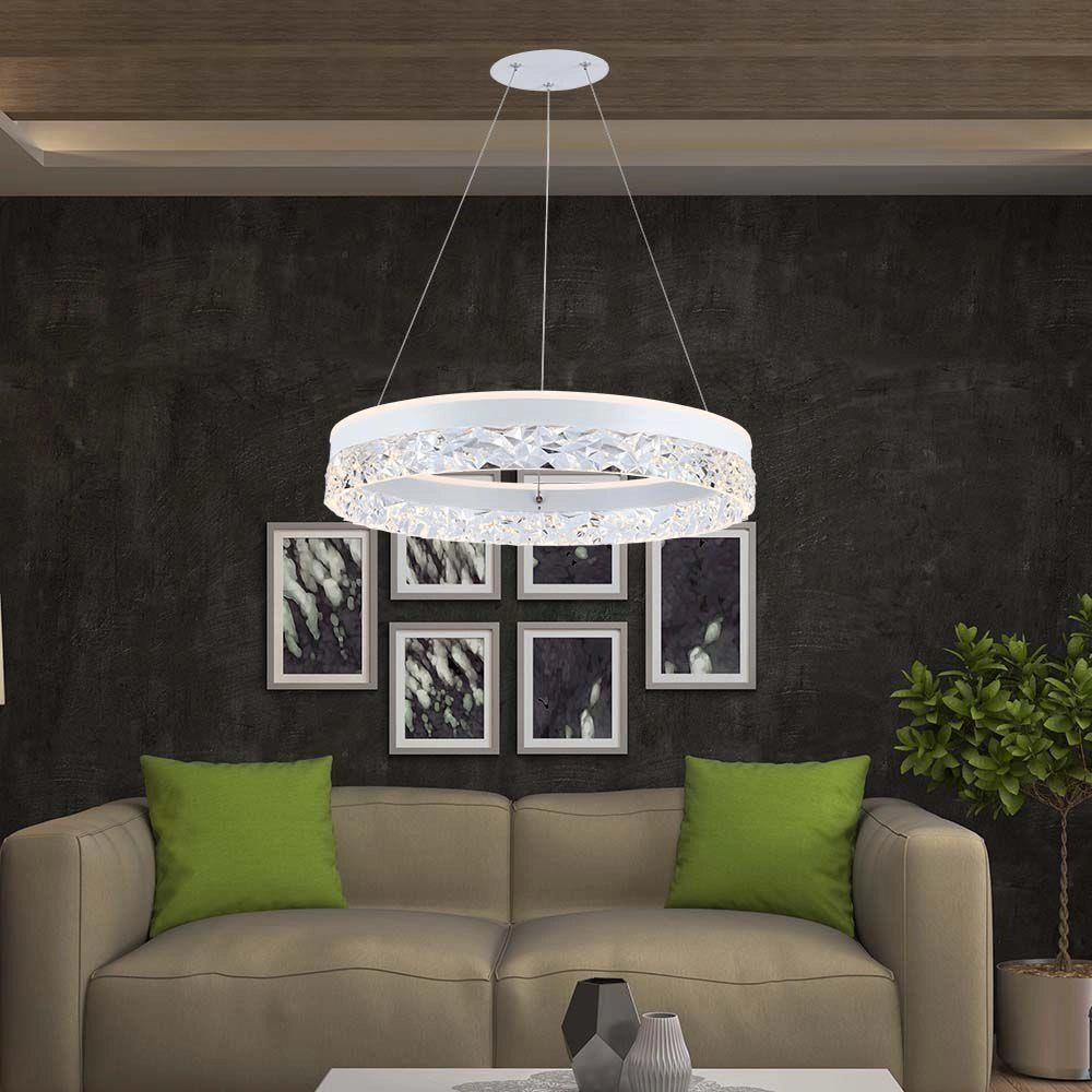 Lampadario LED anello cristallo 3000K bianco V-TAC VT-7581