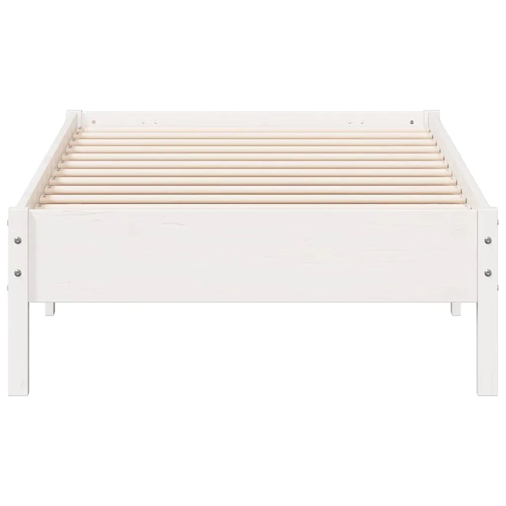 Giroletto senza Materasso Bianco 100x200 cm Legno Massello Pino 842707