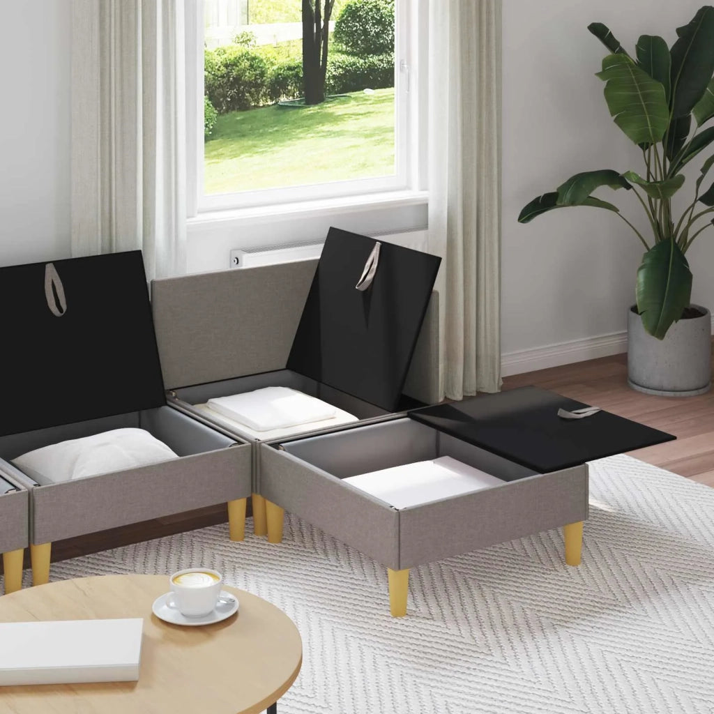 Set di divani modulari con spazio di archiviazione 4 pcs
