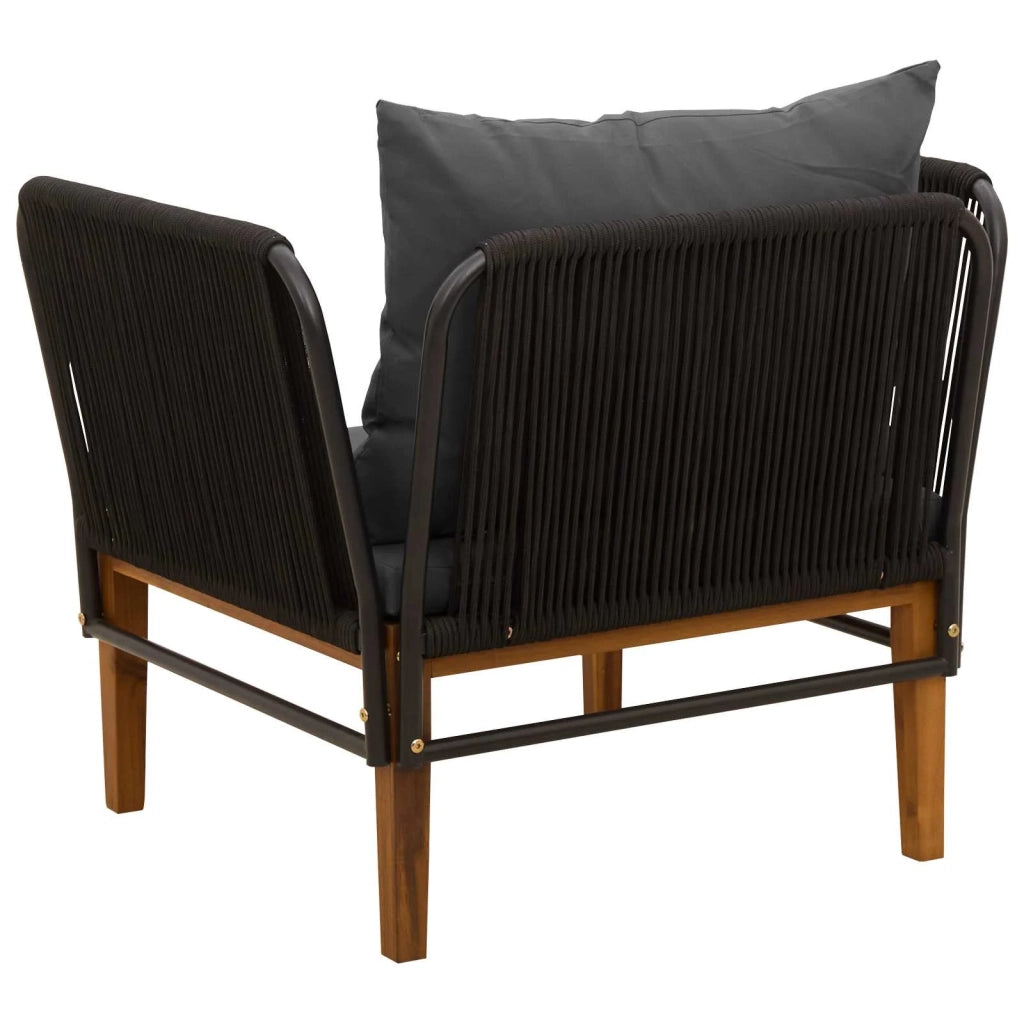 Sedia da giardino con cuscini Legno massiccio di acacia e corda 42022074