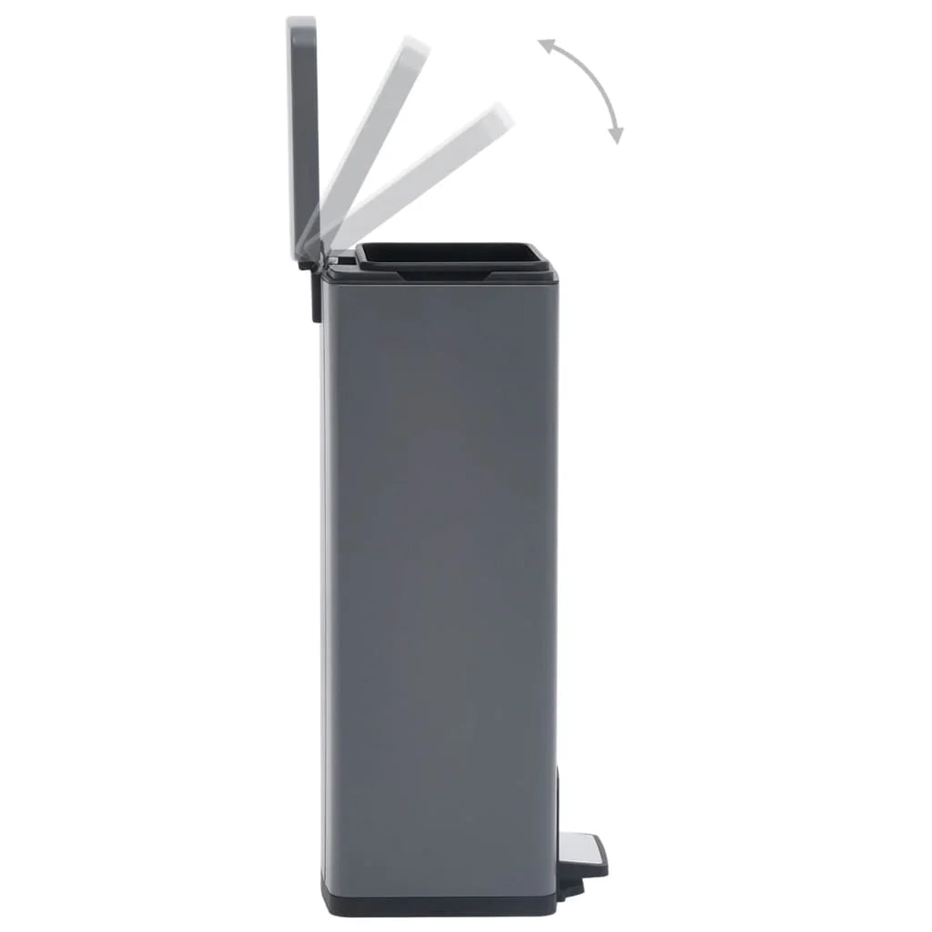 Pattumiera a pedale anti-impronta in acciaio inox da 30 litri grigia 02_0006068