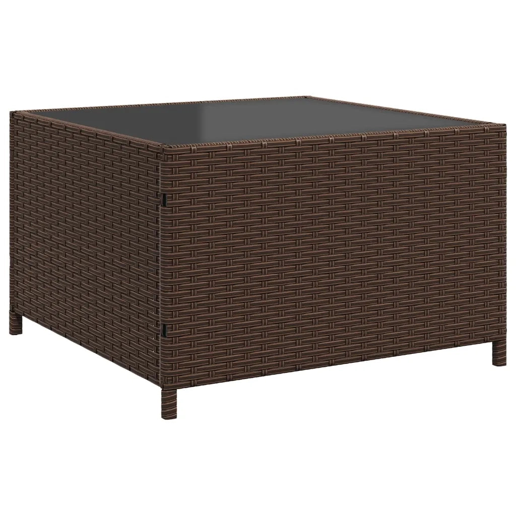 Divano da Giardino con Tavolo e Cuscini a L-Sofa da Giardino-Divano da esterno Marrone Polyrattan 764401