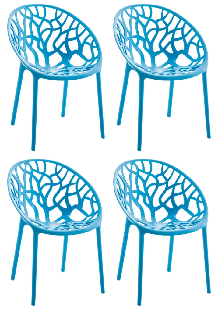 Set 4 sedie da giardino HOPE blu