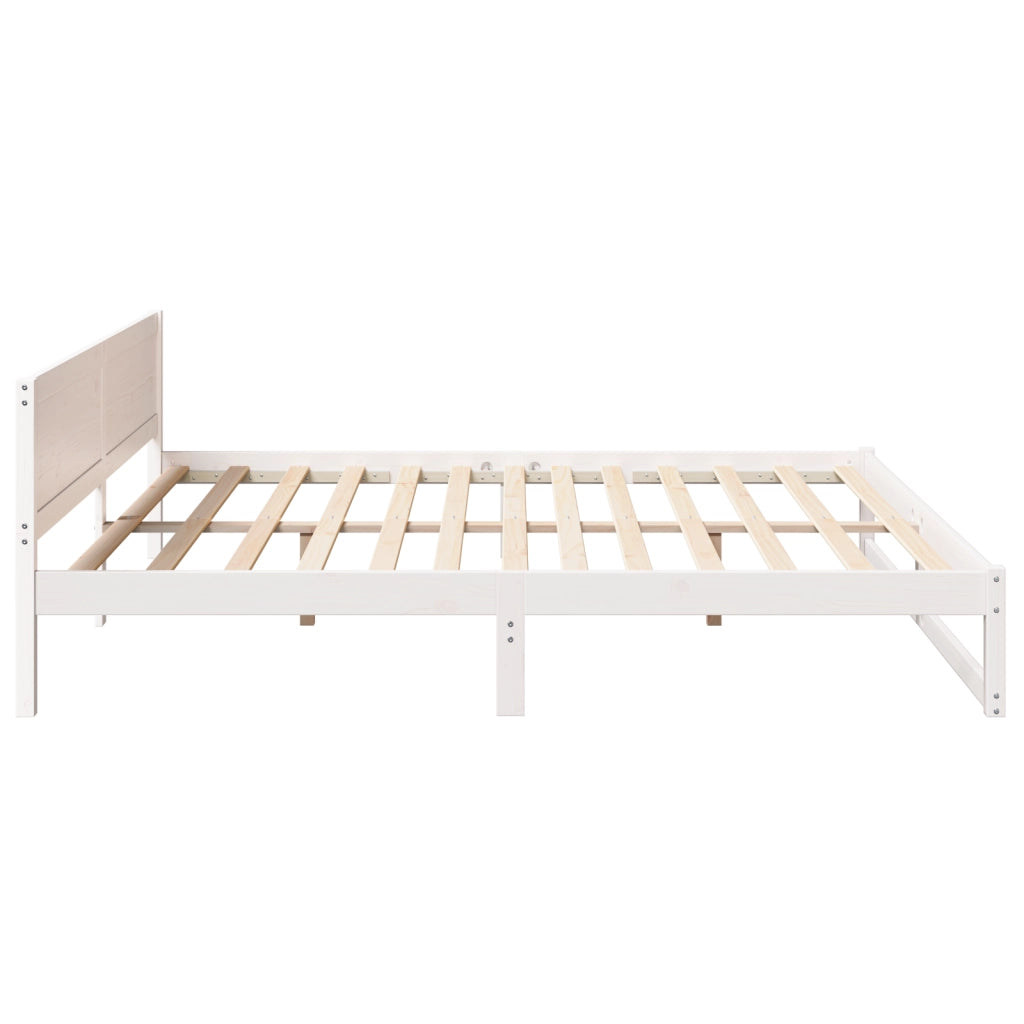 Telaio Letto Bianco Legno 200 x 200 cm Durevole