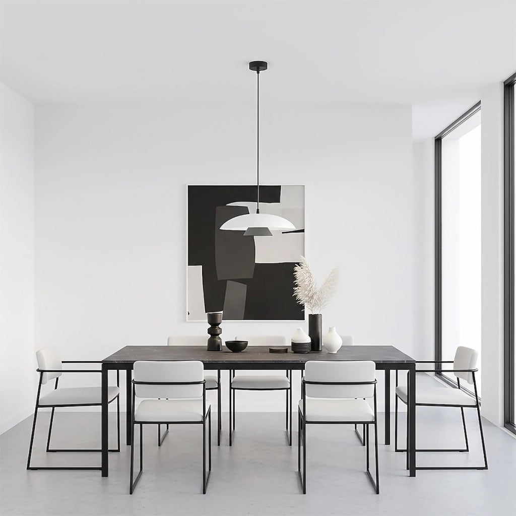 Lampada a sospensione Babel in acciaio bianco e nero