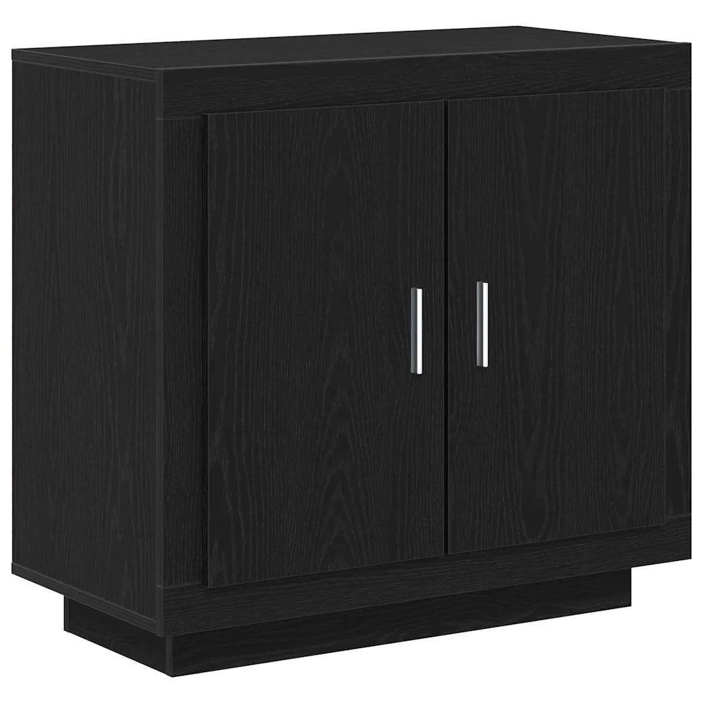 Credenza-Buffet-Armadio da cucina Rovere Nero 80 x 40 x 75 cm Legno multistrato 579402