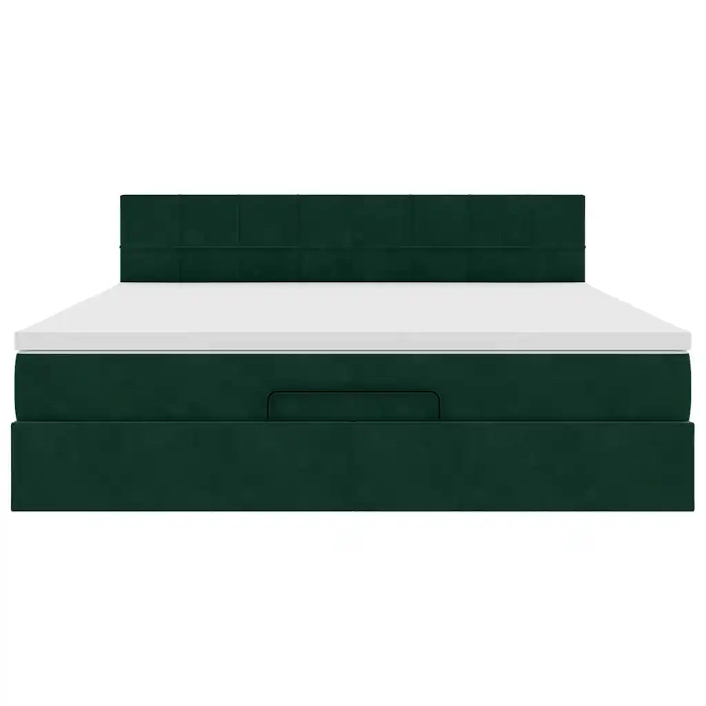 Struttura Letto Pouf con Materasso 180x200 cm in Velluto 3312641